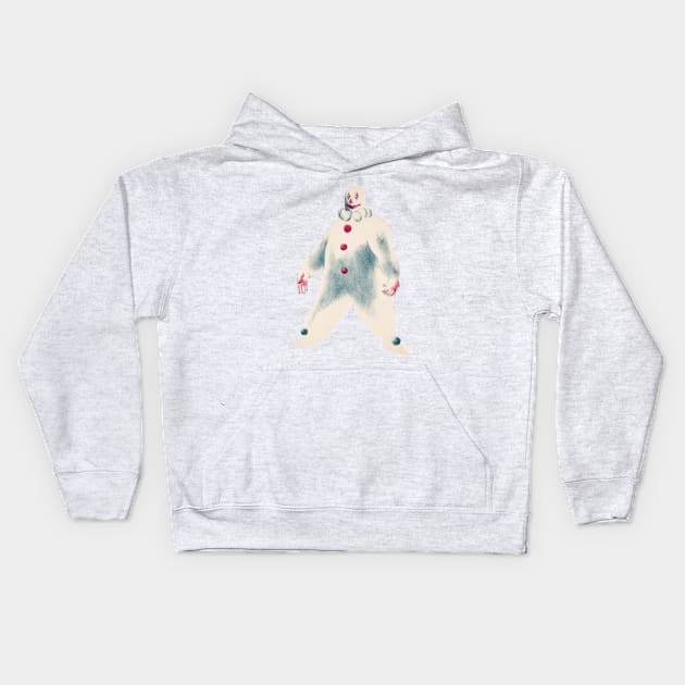 Creepy Clown Drawing Kids Hoodie by ArianJacobs